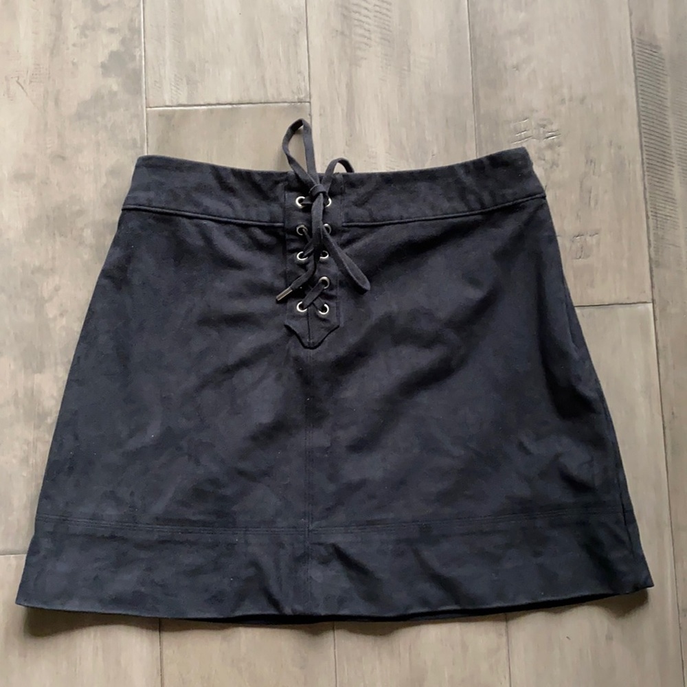 Black Suede Mini Skirt